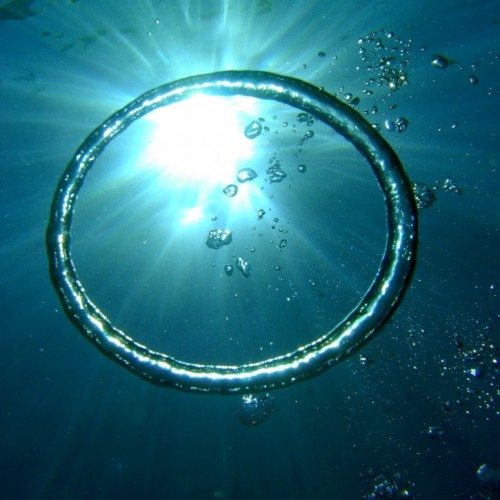 Bobble in the water, Sunlight reflecting into the bobble