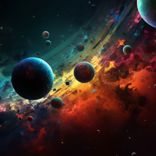 planet space colorful illustration