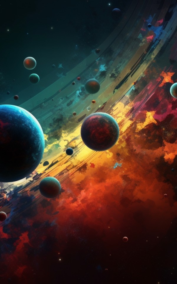 planet space colorful illustration